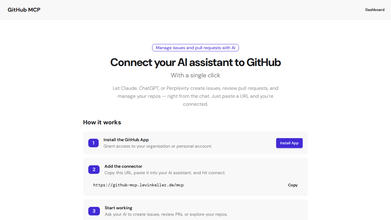 Screenshot von GitHub MCP
